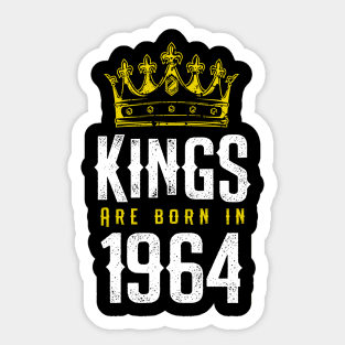 kings are born 1964 birthday quote crown king birthday party gift Sticker